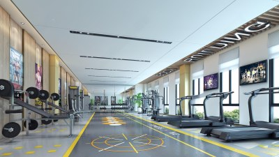 现代健身房3D模型下载